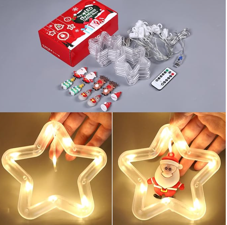 Luces de ventana de estrella de Navidad para interiores